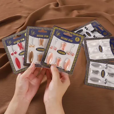 Minimally Designed Hijab Pins (6 Pc)