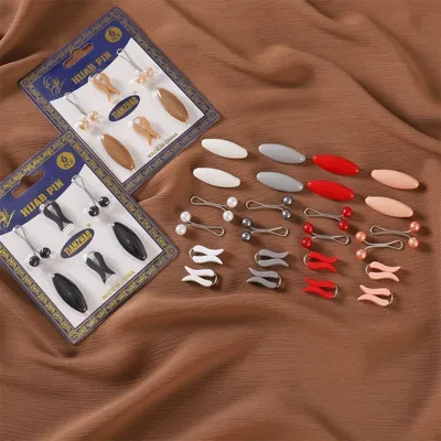 Minimally Designed Hijab Pins (6 Pc)