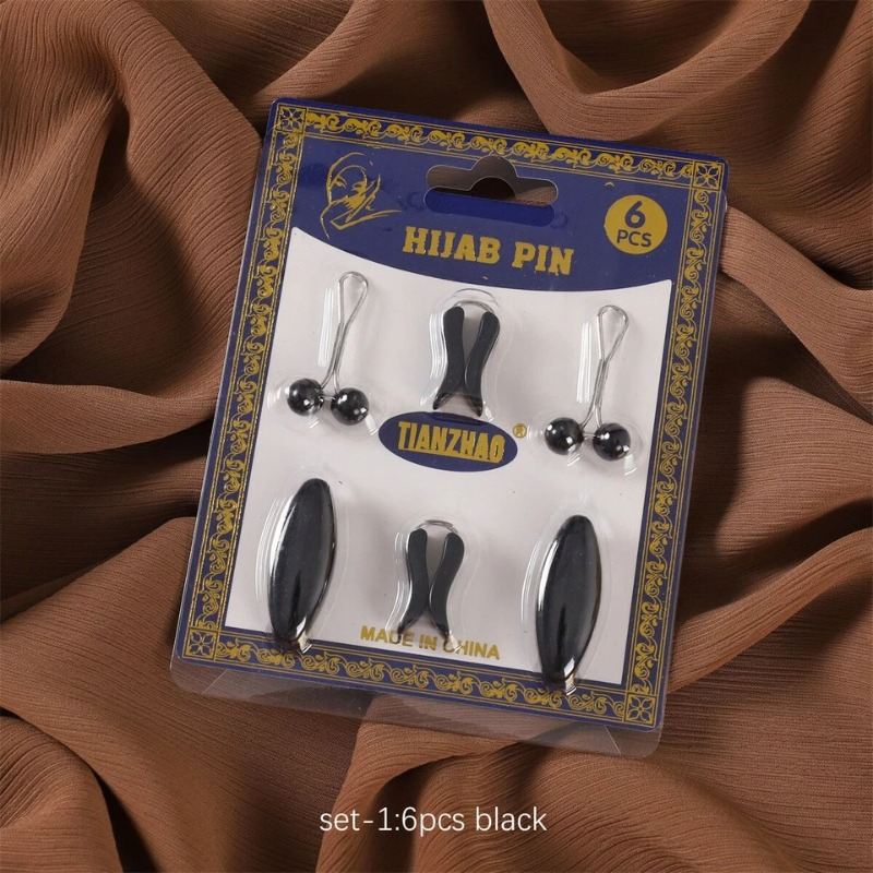 Minimally Designed Hijab Pins (6 Pc)