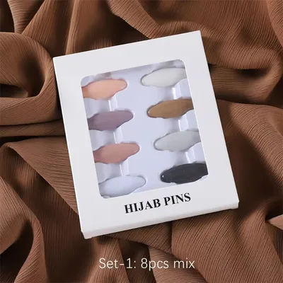 Colorful Scarf and Hijab Pin (8 Pc)