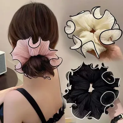 Elastic Mesh Chiffon Scrunchies Ponytail Hair Tie (2 pc)