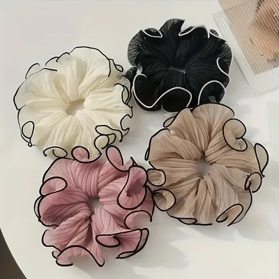 Elastic Mesh Chiffon Scrunchies Ponytail Hair Tie (2 pc)