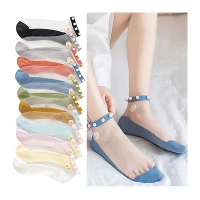 Daisy Flower Design  Transparent Socks (1 pairs)