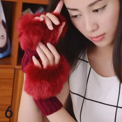 Wrist Hand Rabbit Lady Half Finger Gloves (1 Pair)