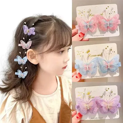 Adorable Decorative Butterfly Hair Clips For Baby (1 Pair)