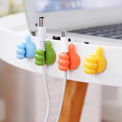 Self-Adhesive Thumb Hook Cable Clips (10 Pc)