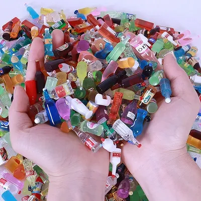 Mini Drink Water Bottle Resin (10 Pc)