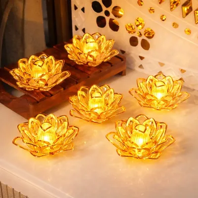 LED Lotus Flower Designed Lamp (1 Pc)