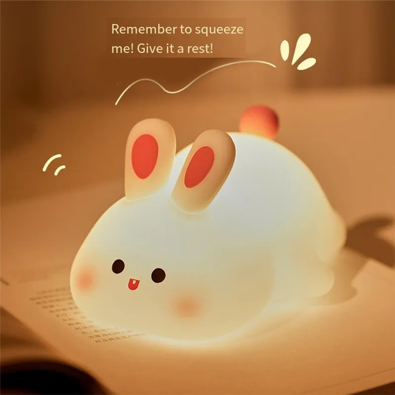 Cute Silicone Rabbit Night Lamps (1 Pc)