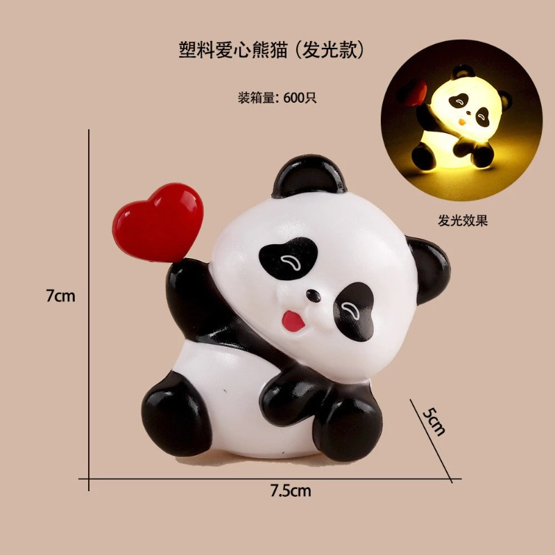 Cute Panda LED Night Light with Heart (1 Pc)