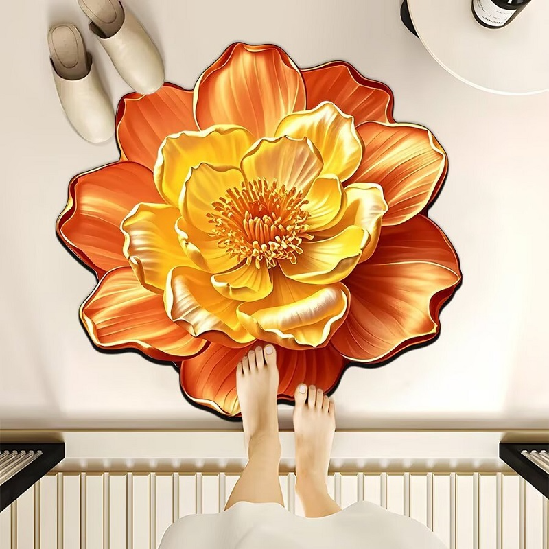Flower 3D Non-Slip Absorbent Bathroom & Floor Mat