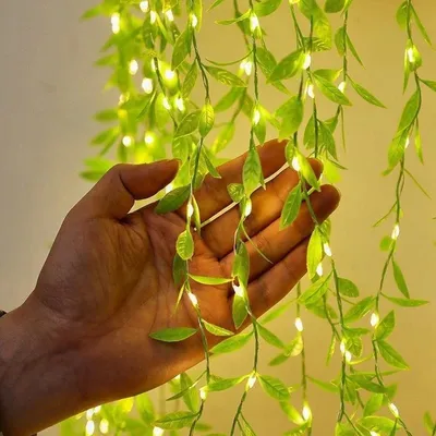 Artificial Green Leaf Curtain Led String Light ( 1 Pc)