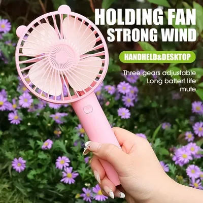 Rechargeable Cat Ears Portable Handheld Fan (1 Pc)
