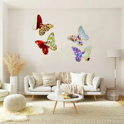 Attractive Butterfly Wall Mirror Sticker ( 4 Pc) 