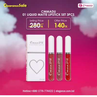 Cmmadu 01 Liquid Matte Lipstick Set 3pcs