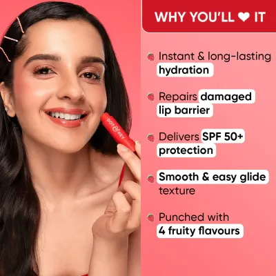 Dot and Key Barrier Repair Hydrating Tinted Lip Balm SPF 50 PA+++ Strawberry Red 4.5g