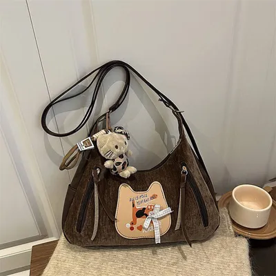 Kitty Pendant Retro Large Capacity Bag 