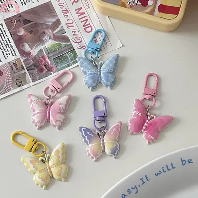 3 Pcs Cute Butterfly Keychain Pendant