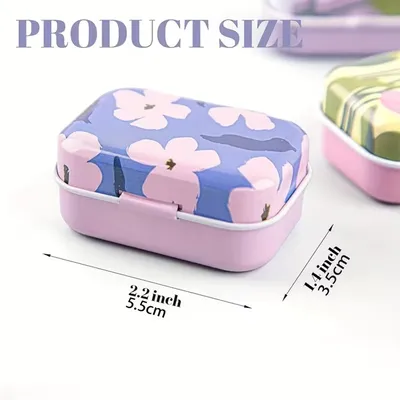 Mini Flower Tin Jewelry Storage Box