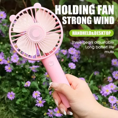 USB Rechargeable Cat Ears Portable Handheld Fan