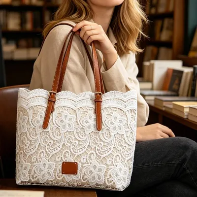 Women's Large Capacity Lace Tote Bag