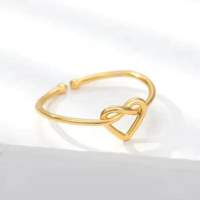 Love Knot Infinity Heart Adjustable Finger Ring