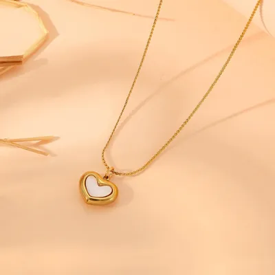 Gold-plated Peach Heart Necklace