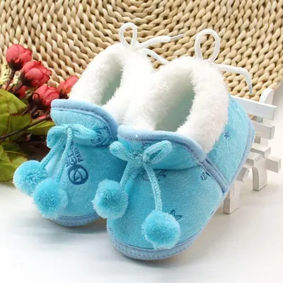 Baby Soft Plush Ball Winter Shoes