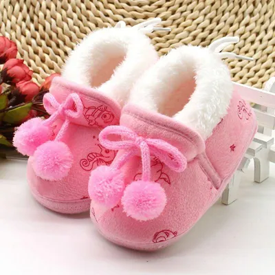 Baby Soft Plush Ball Winter Shoes