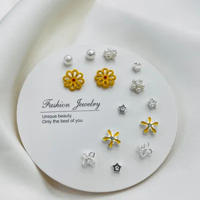 7 Pairs Mini Flower Stud Earring Set (1 Pata)