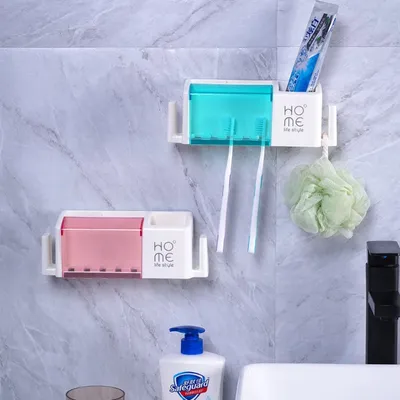 HOME Wall-Mounted Toothbrush Holder With Lid