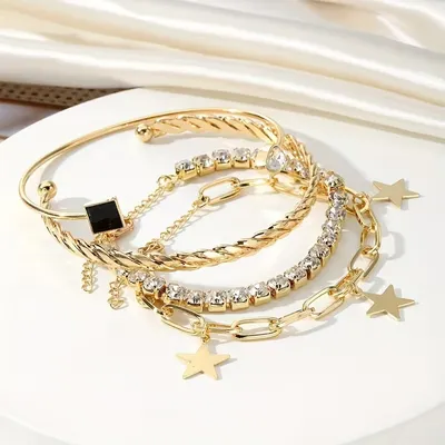 4 Pcs Star Tassel Bracelet Set
