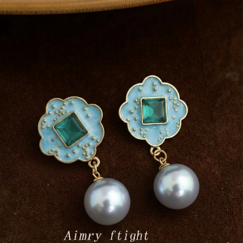 Floral Hanging Bead Drop Earring