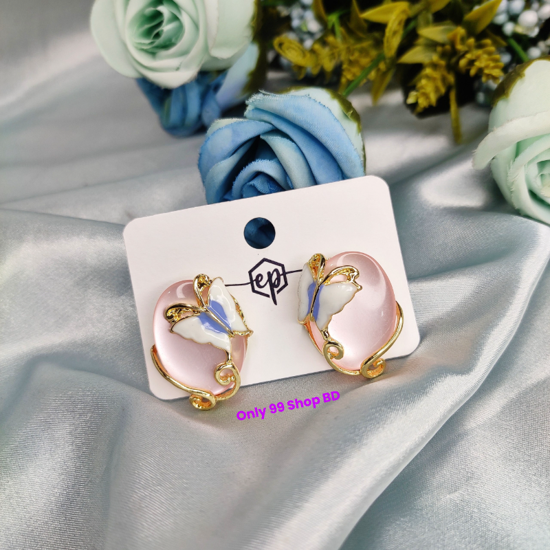 Pink Baroque Butterfly Earrings