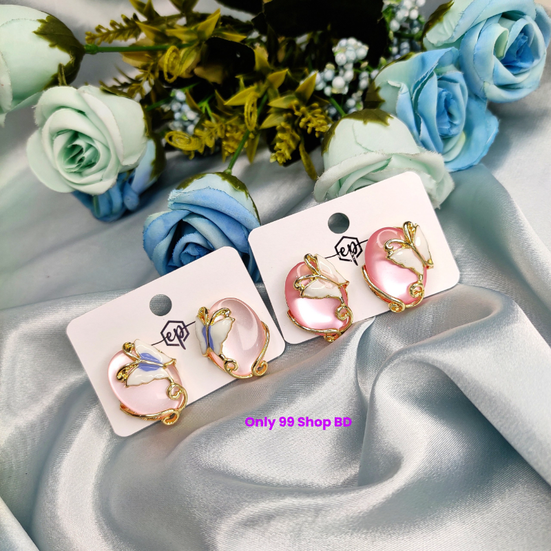 Pink Baroque Butterfly Earrings