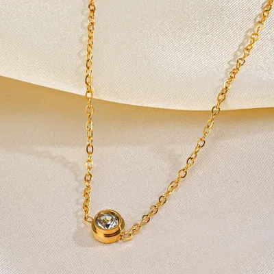 Gold Plated Mini Crystal Pendant Necklace 