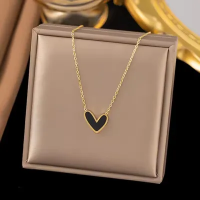 Seashell Heart Charm Chain Necklace