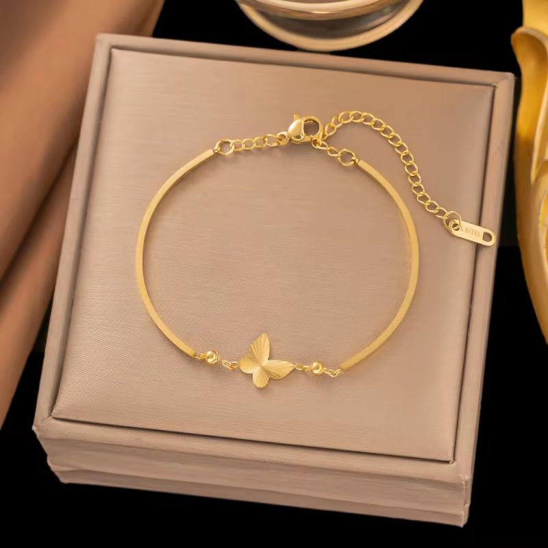 Adjustable Small Round Ball Butterfly Bracelet