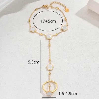 Clover Shell Link Ring Aliban Bracelets