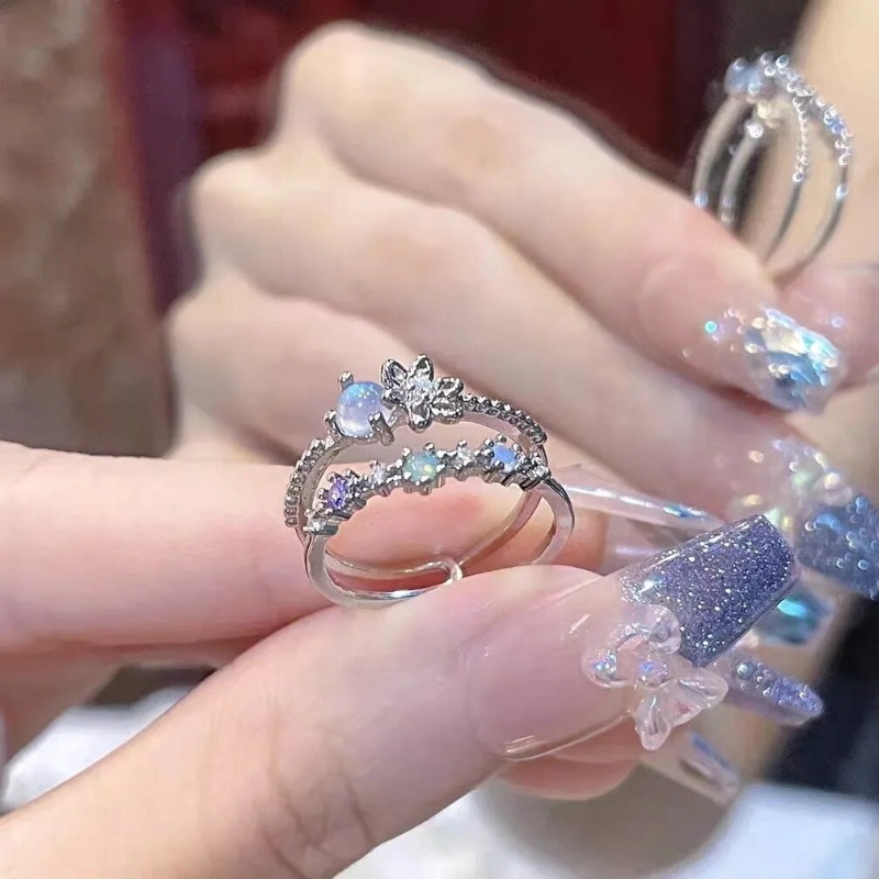 3 Pcs Y2K Style Adjustable Ring Set