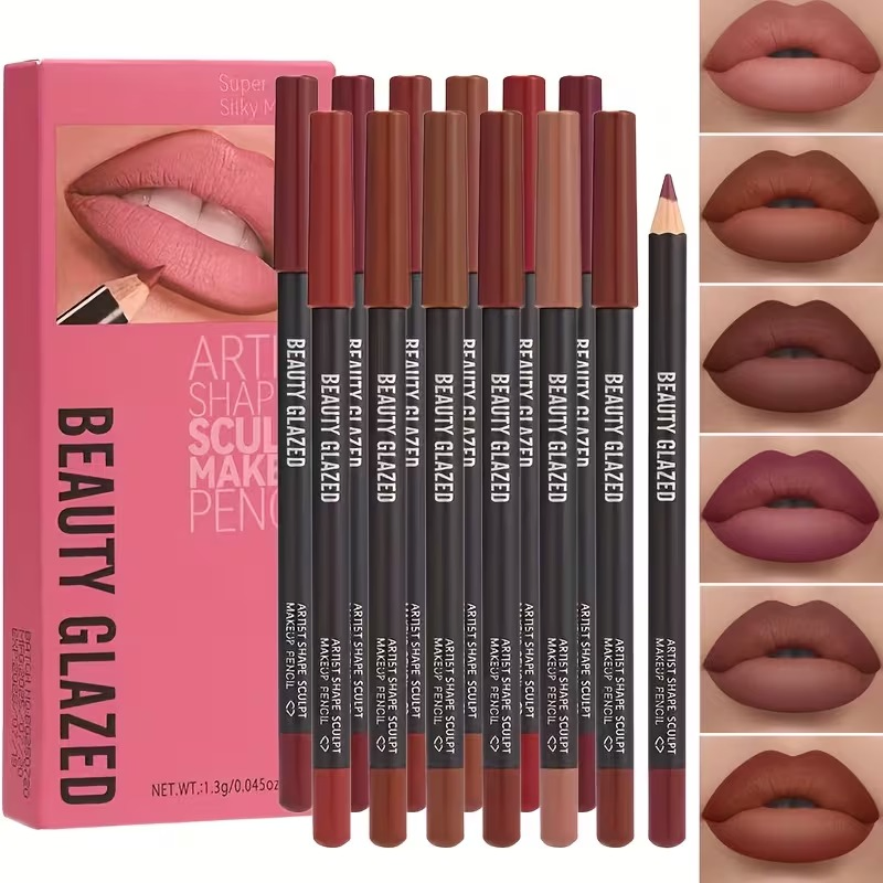 12 Colors Sculpting Matte Velvet Lip Liner Set