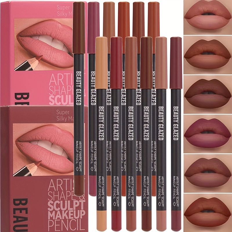 12 Colors Sculpting Matte Velvet Lip Liner Set