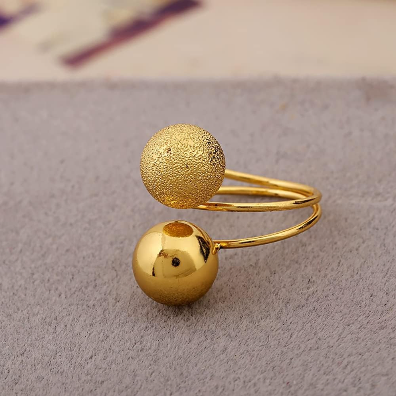 Minimalist Double Ball Bead Finger Ring