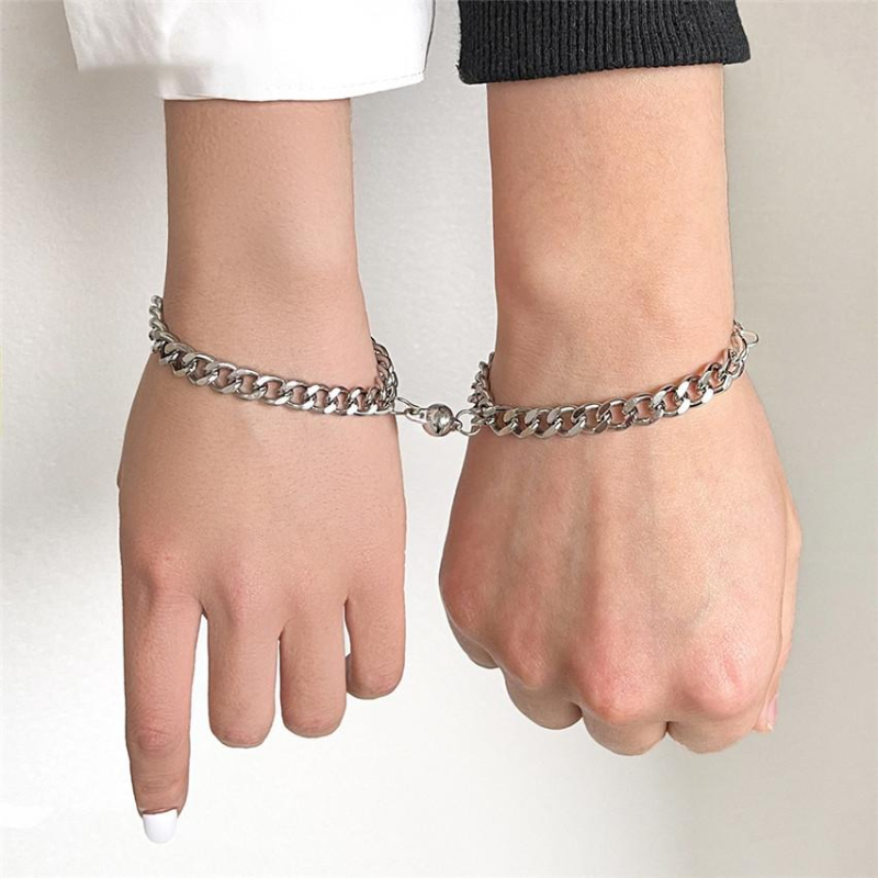Round Ball Magnet Couple Bracelet