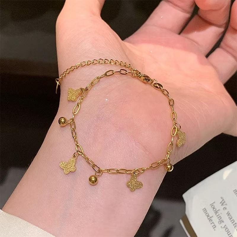 Stainless Steel Butterfly Beads Bracelet