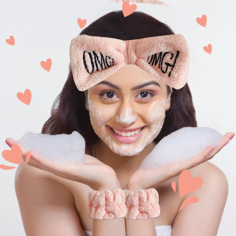 3 Pcs Spa Headbands & Wrist Band Set