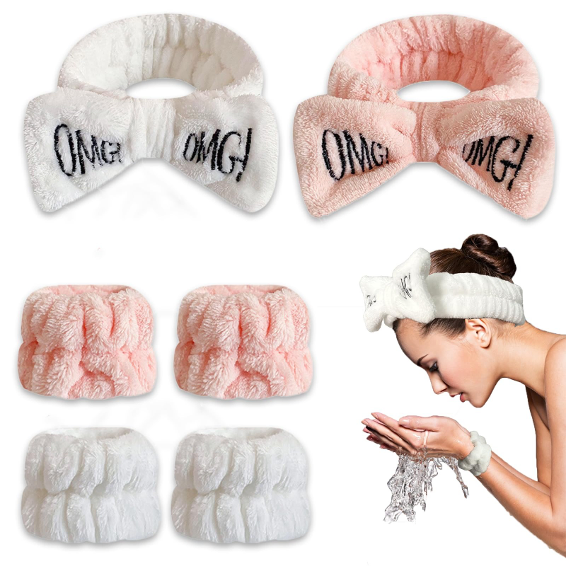 3 Pcs Spa Headbands & Wrist Band Set