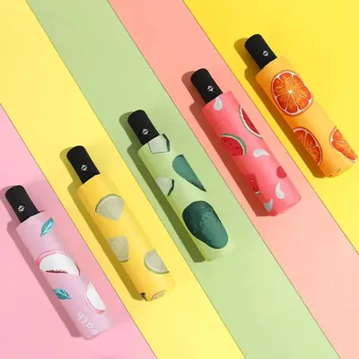 Fruits Design Sunny Rainy Day Folding Umbrella