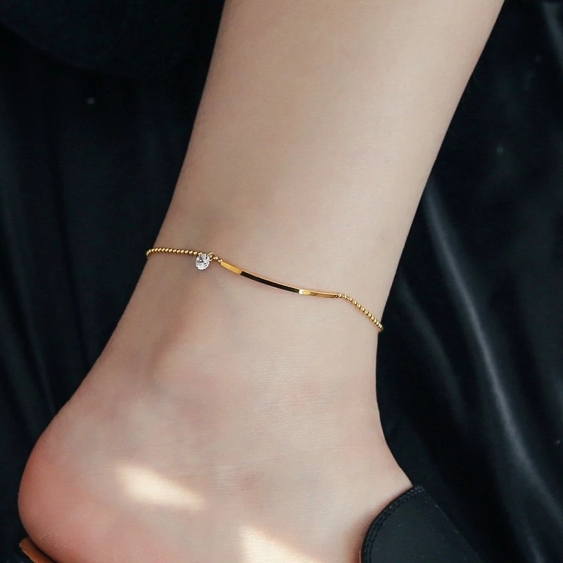 Stainless Steel Smile Curve Anklet