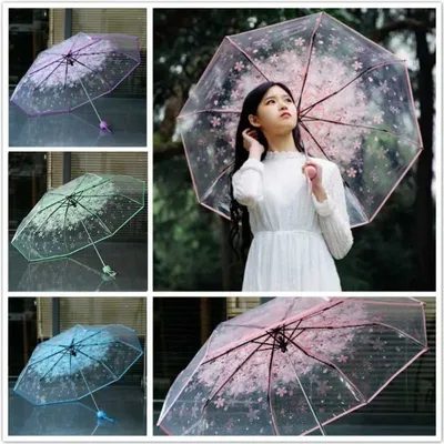 Cherry Blossom Transparent Clear Umbrella